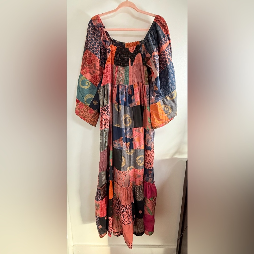 EARTHBOUND Kantha Style Patchwork Maxi Dress NWT - image 2